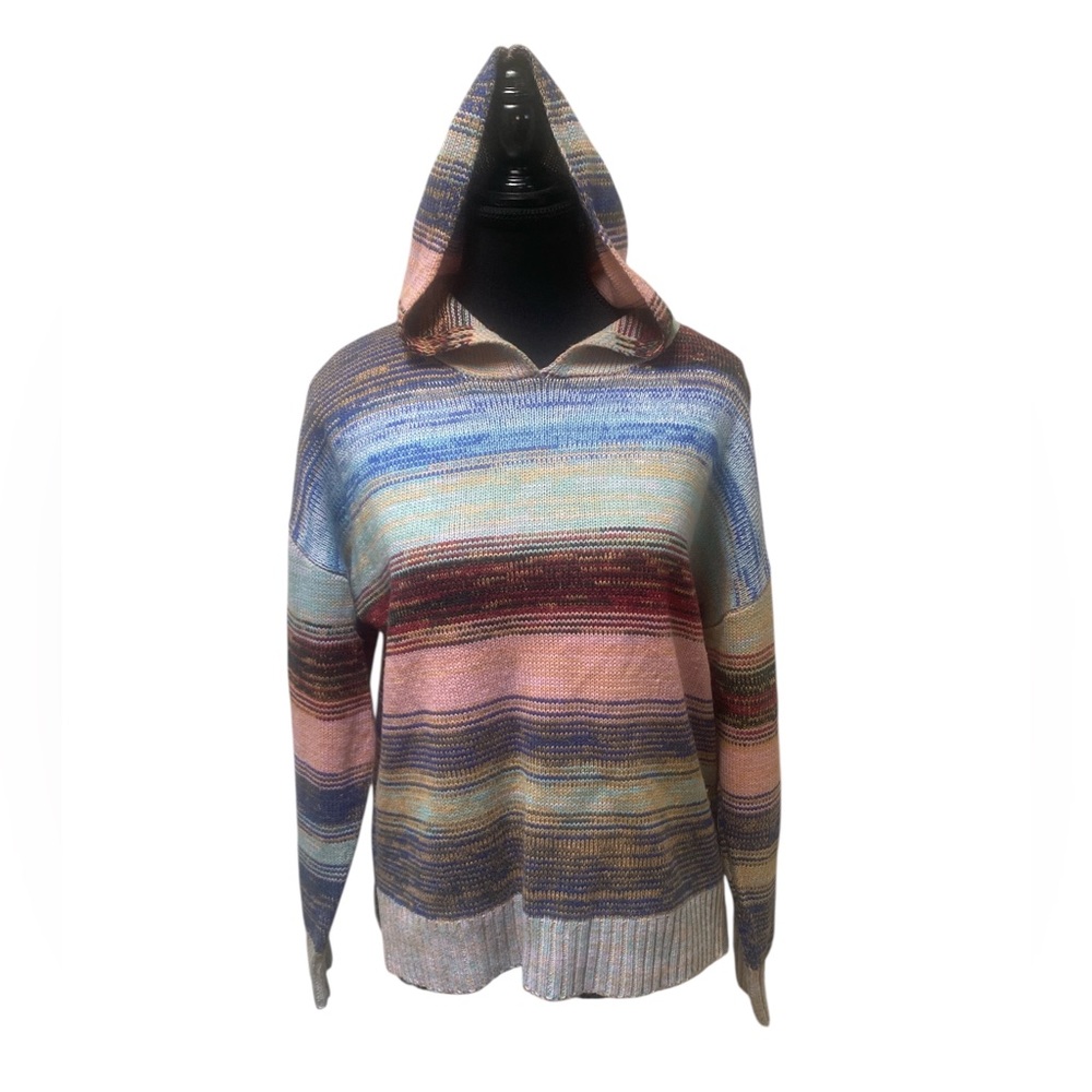OVLA Multicolor Striped Women's Sweater with Hood GUC S